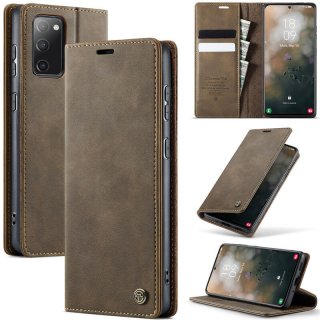CaseMe Samsung Galaxy S20 FE Magnetic Wallet Case with RFID Blocking Coffee