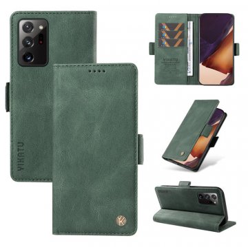 YIKATU Samsung Galaxy Note 20 Ultra Skin-touch Wallet Kickstand Case Green