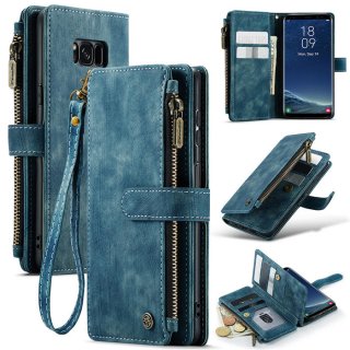 CaseMe Samsung Galaxy S8 Wallet kickstand Case Blue
