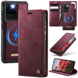 CaseMe Samsung Galaxy S20 Ultra 2-in-1 Magnetic Wallet Case – Wireless Charging & RFID Blocking Red