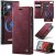 CaseMe Samsung Galaxy S23 Ultra 2-in-1 Magnetic Wallet Case – Wireless Charging & RFID Blocking Red