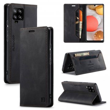 Autspace Samsung Galaxy A42 5G Wallet Kickstand Magnetic Case Black