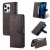 AZNS iPhone 13 Pro Max Vintage Wallet Magnetic Kickstand Case Coffee