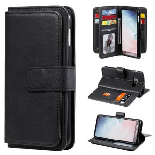 Samsung Galaxy S10e Multi-function 10 Card Slots Wallet Case Black