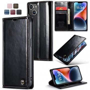CaseMe iPhone 14 Wallet Stand Magnetic Case Black