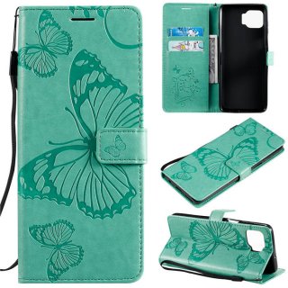 Motorola Moto G 5G Plus Embossed Butterfly Wallet Magnetic Stand Case Green
