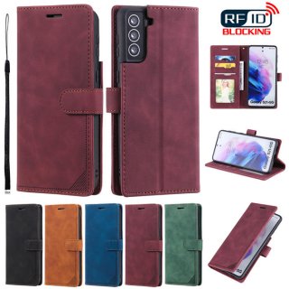 Samsung Galaxy S21 Plus Wallet RFID Blocking Kickstand Case Red