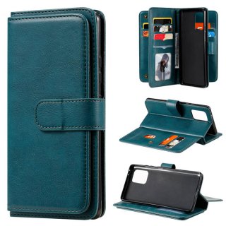 Samsung Galaxy A91/S10 Lite Multi-function 10 Card Slots Wallet Case Dark Green