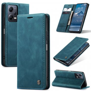 CaseMe Xiaomi POCO X5 5G Wallet Magnetic Suede Leather Case Blue