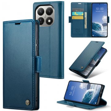 CaseMe Xiaomi 15T Wallet RFID Blocking Magnetic Buckle Case Blue