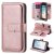 iPhone 7/8/SE 2020 Multi-function 10 Card Slots Wallet Case Rose Gold