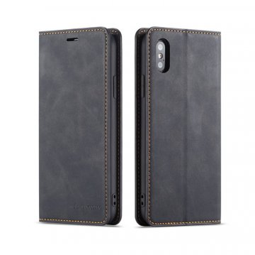 Forwenw iPhone X/XS Wallet Kickstand Magnetic Case Black