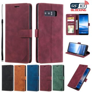 Samsung Galaxy Note 8 Wallet RFID Blocking Kickstand Case Red
