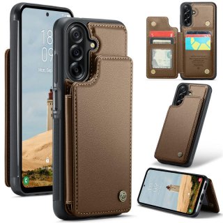 CaseMe Samsung Galaxy A17 RFID Blocking Card Holder Kickstand Case Brown