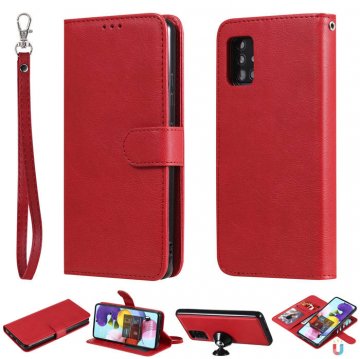 Samsung Galaxy A51 5G Wallet Detachable 2 in 1 Stand Case Red