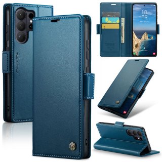 CaseMe Samsung Galaxy S26 Ultra Wallet RFID Blocking Magnetic Buckle Case Blue
