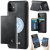 CaseMe iPhone 11 2-in-1 Detachable Magnetic Wallet Case with RFID Blocking, Card Holder & Wireless Charging Compatible - Black