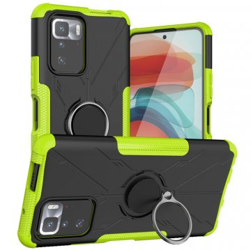 Xiaomi Redmi Note 10 5G Hybrid Rugged Ring Kickstand Case Green