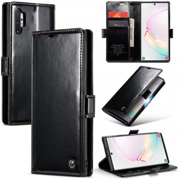 CaseMe Samsung Galaxy Note 10 Plus Wallet Kickstand Magnetic Case Black