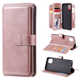 Samsung Galaxy A81/Note 10 Lite Multi-function 10 Card Slots Wallet Case Rose Gold