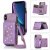 Bling Crossbody Bag Wallet iPhone X/XS Case with Lanyard Strap Purple