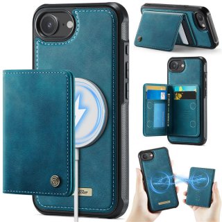 CaseMe iPhone 16e 2-in-1 Detachable Magnetic Wallet Case with RFID Blocking, Card Holder & MagSafe Compatible - Blue
