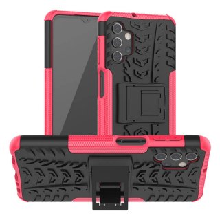 Samsung Galaxy A32 5G Hybrid Rugged PC + TPU Kickstand Case Rose