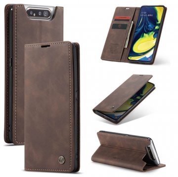 CaseMe Samsung Galaxy A80 Wallet Kickstand Magnetic Case Coffee