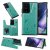 Samsung Galaxy Note 20 Ultra Luxury Bee and Cat Magnetic Card Slots Stand Cover Green