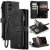 CaseMe Samsung Galaxy S26 Plus Wallet Kickstand Case with Wrist Strap Black
