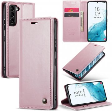 CaseMe Samsung Galaxy S22 Wallet Kickstand Magnetic Flip Case Pink