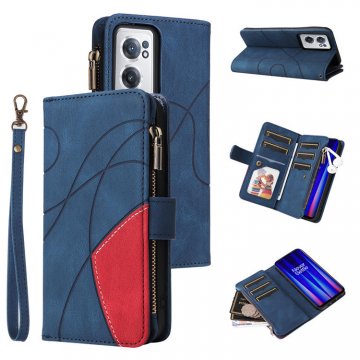 OnePlus Nord CE 2 5G Zipper Wallet Magnetic Stand Case Blue