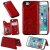 iPhone 7/8 Bee and Cat Embossing Magnetic Card Slots Stand Cover Red