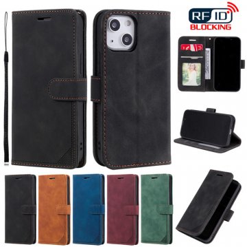 iPhone 13 Mini Wallet RFID Blocking Kickstand Case Black