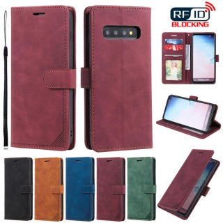 Samsung Galaxy S10 Wallet RFID Blocking Kickstand Case Red