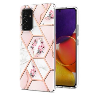 Samsung Galaxy A82 5G Flower Pattern Marble TPU Case Pink
