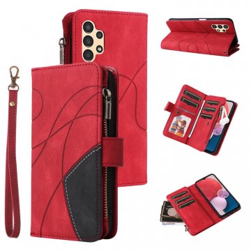 Samsung Galaxy A13 4G Zipper Wallet Magnetic Stand Case Red