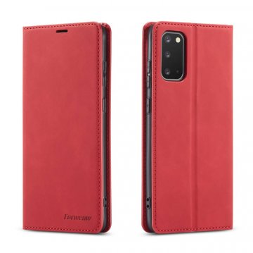 Forwenw Samsung Galaxy S20 Plus Wallet Kickstand Magnetic Case Red
