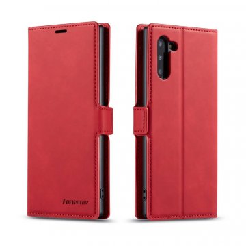 Forwenw Samsung Galaxy Note 10 Wallet Kickstand Magnetic Case Red