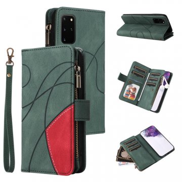 Samsung Galaxy S20 Plus Zipper Wallet Magnetic Stand Case Green