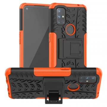 OnePlus Nord N10 5G Hybrid Rugged PC + TPU Kickstand Case Orange