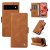 YIKATU Google Pixel 6 Skin-touch Wallet Kickstand Case Brown