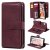 iPhone XR Multi-function 10 Card Slots Wallet Leather Case Claret