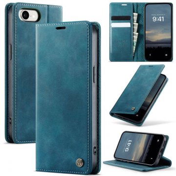 CaseMe iPhone 16E Magnetic Wallet Case with RFID Blocking Blue