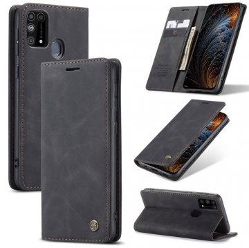 CaseMe Samsung Galaxy M31 Wallet Kickstand Flip Case Black