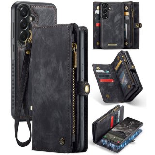 CaseMe Samsung Galaxy A57 2-in-1 Magnetic Wallet Case with Wrist Strap Black