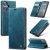 CaseMe iPhone 17 Wallet Magnetic Suede Leather Case Blue