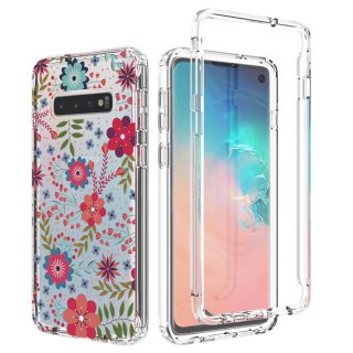 Samsung Galaxy S10 Clear Bumper TPU Floral Prints Case