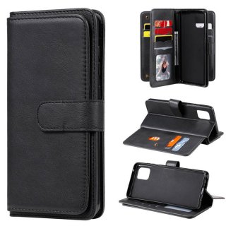 Samsung Galaxy A81/Note 10 Lite Multi-function 10 Card Slots Wallet Case Black