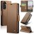 CaseMe Samsung Galaxy A57 Wallet RFID Blocking Magnetic Buckle Case Brown